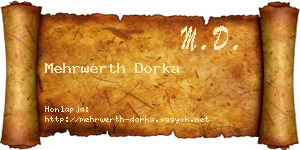 Mehrwerth Dorka névjegykártya